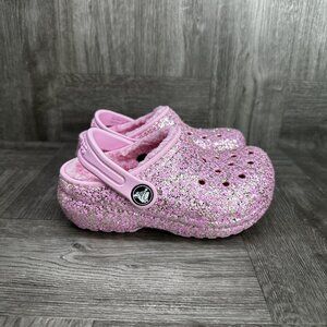 CROCS Kids Pink Glitter Clogs